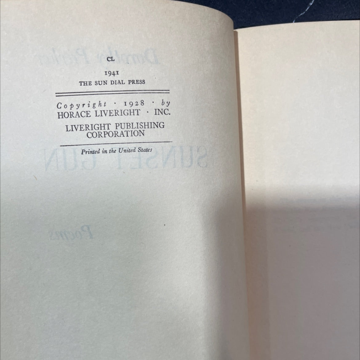 sunset gun poems book, by dorothy parker, 1941 Hardcover, Vintage image 3