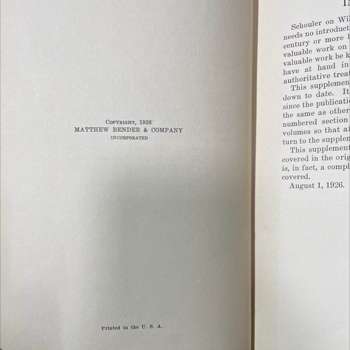 supplement 1926 schouler on wills, executors and administrators book, by samuel w. eager, 1926 Hardcover image 3