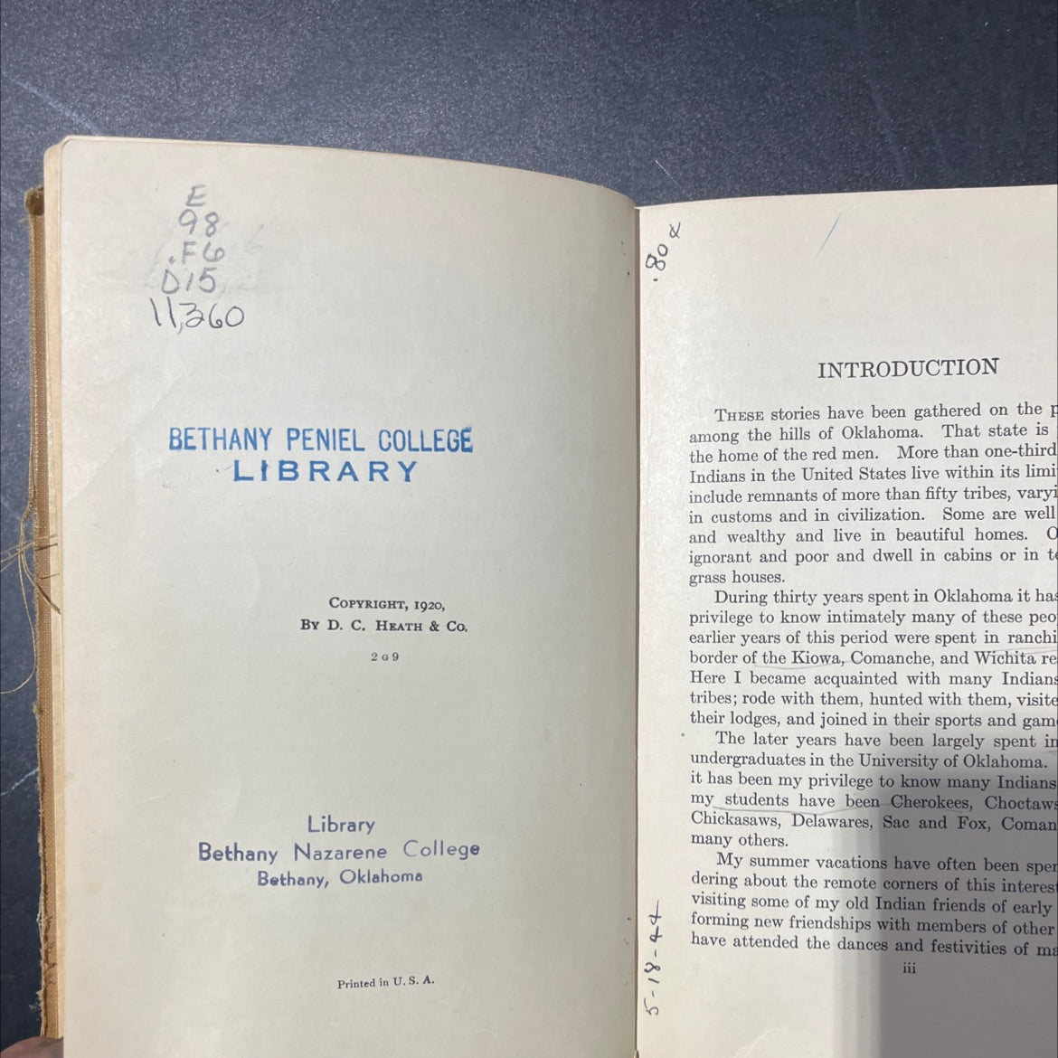 tales of the tepee book, by edward everett dale, 1920 Hardcover image 3