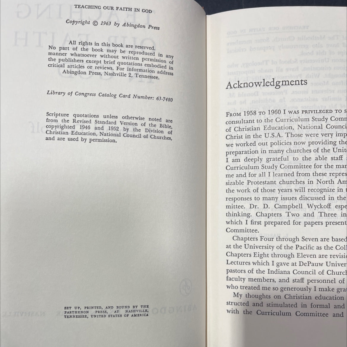 teaching our faith in god book, by l. harold de wolf, 1963 Hardcover image 3