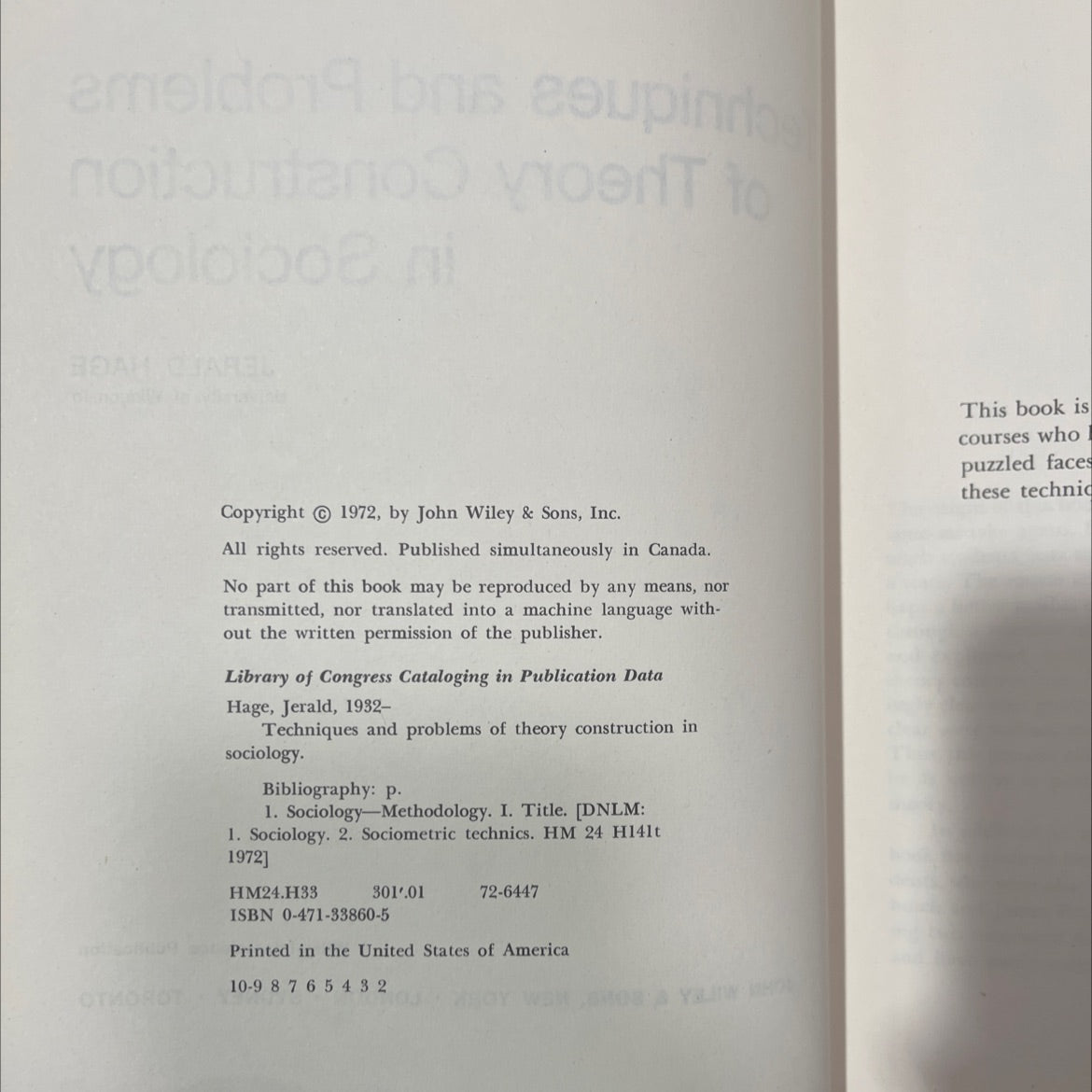 techniques and problems of theory construction in sociology book, by jerald hage, 1972 Hardcover image 3