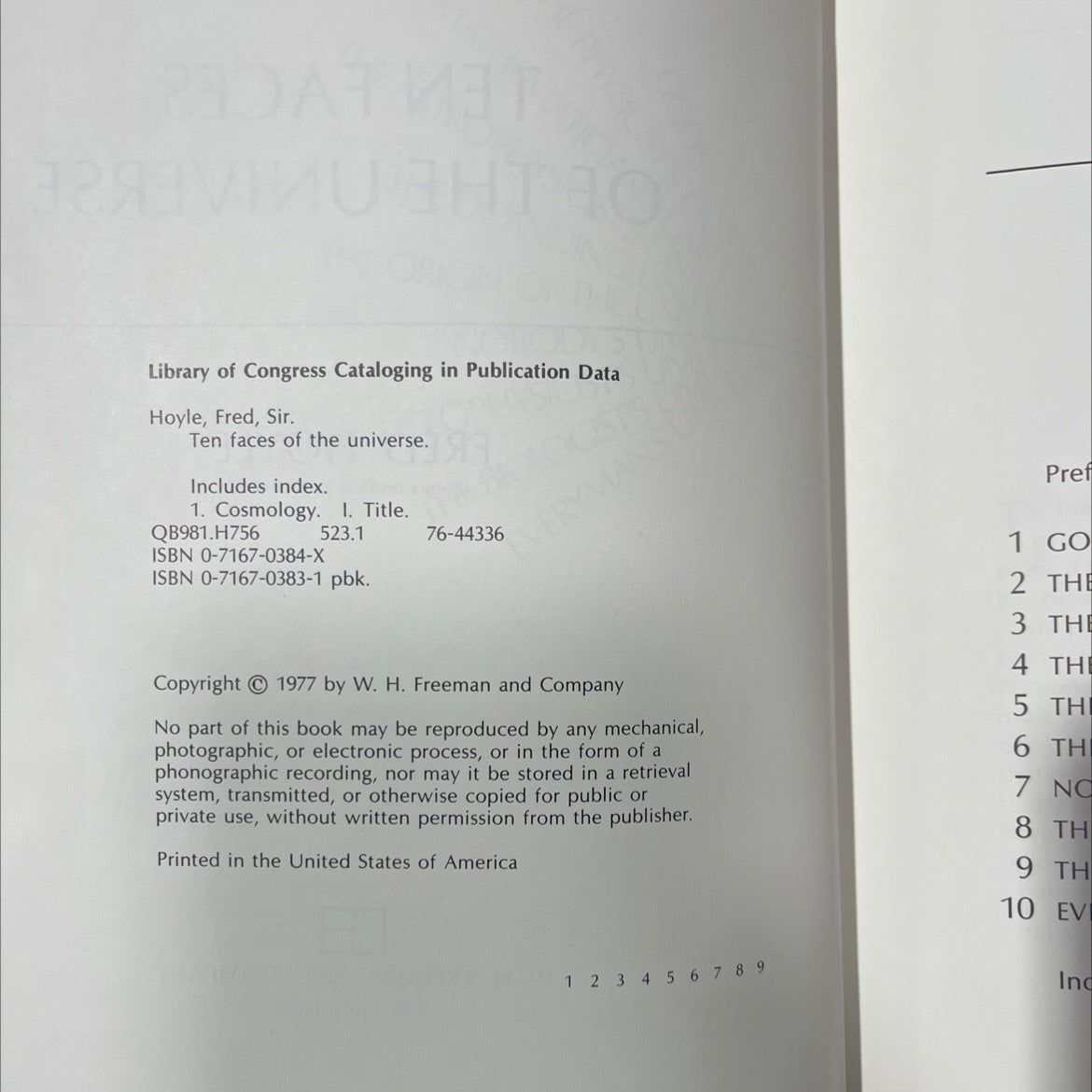 ten faces of the universe book, by Fred Hoyle, 1977 Paperback image 3