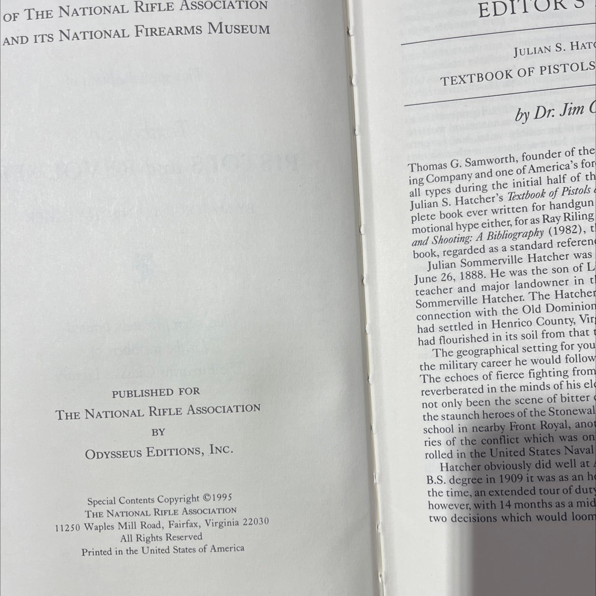 textbook of pistols and revolvers book, by julian s. hatcher, 1995 Leather image 3