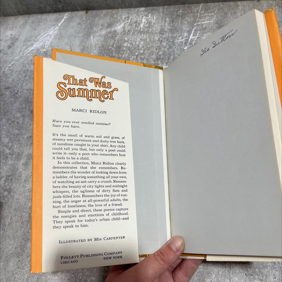 that was summer book, by Marci Ridlon, 1969 Hardcover image 4