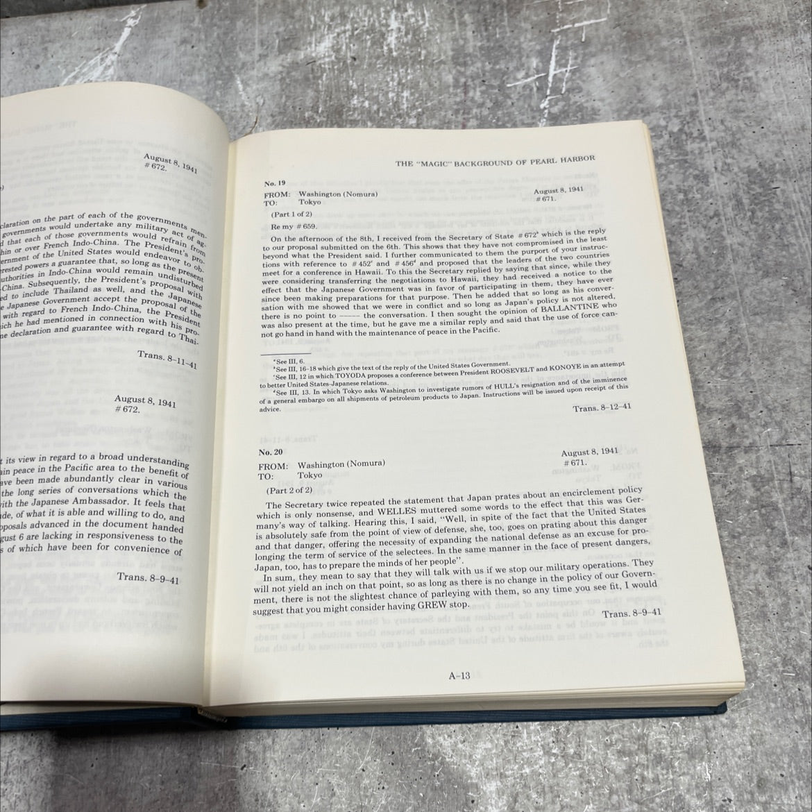 the \"magic\" background of pearl harbor volume iii appendix book, by unknown, not stated Hardcover image 4