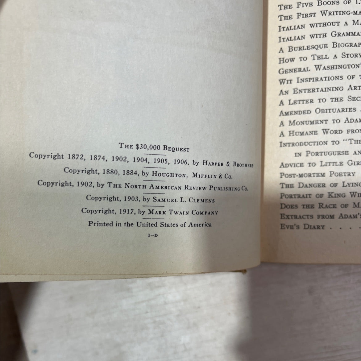 the $30000 bequest book, by mark twain, 1917 Hardcover, Antique image 3