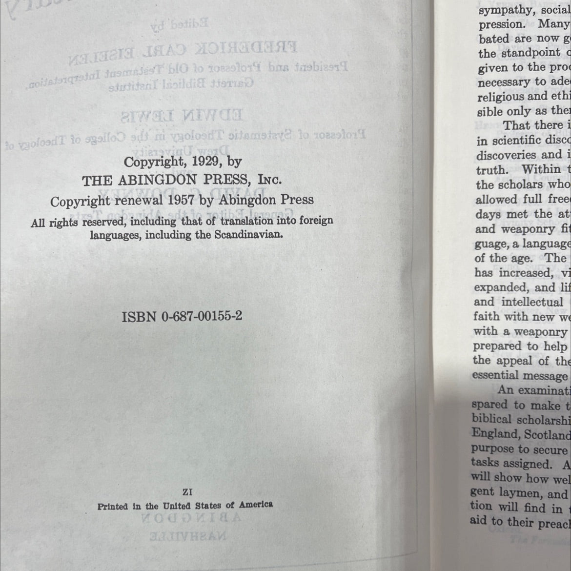 the abingdon bible commentary book, by frederick carl eiselen, edwin lewis, david g. downey, 1957 Hardcover image 3