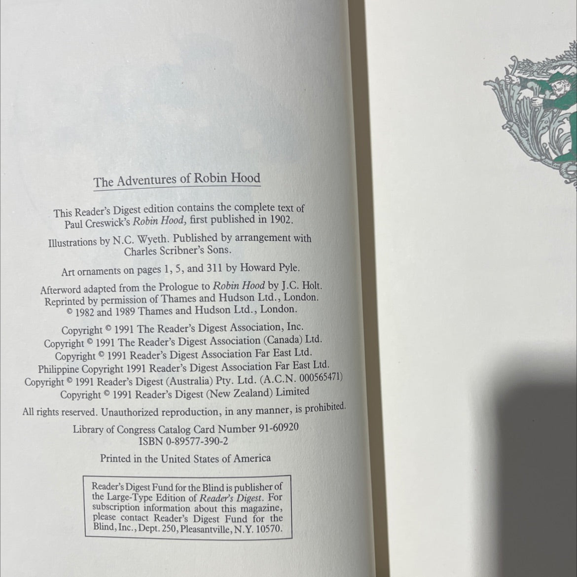 the adventures of robin hood book, by Paul Creswick, 1991 Leather image 3