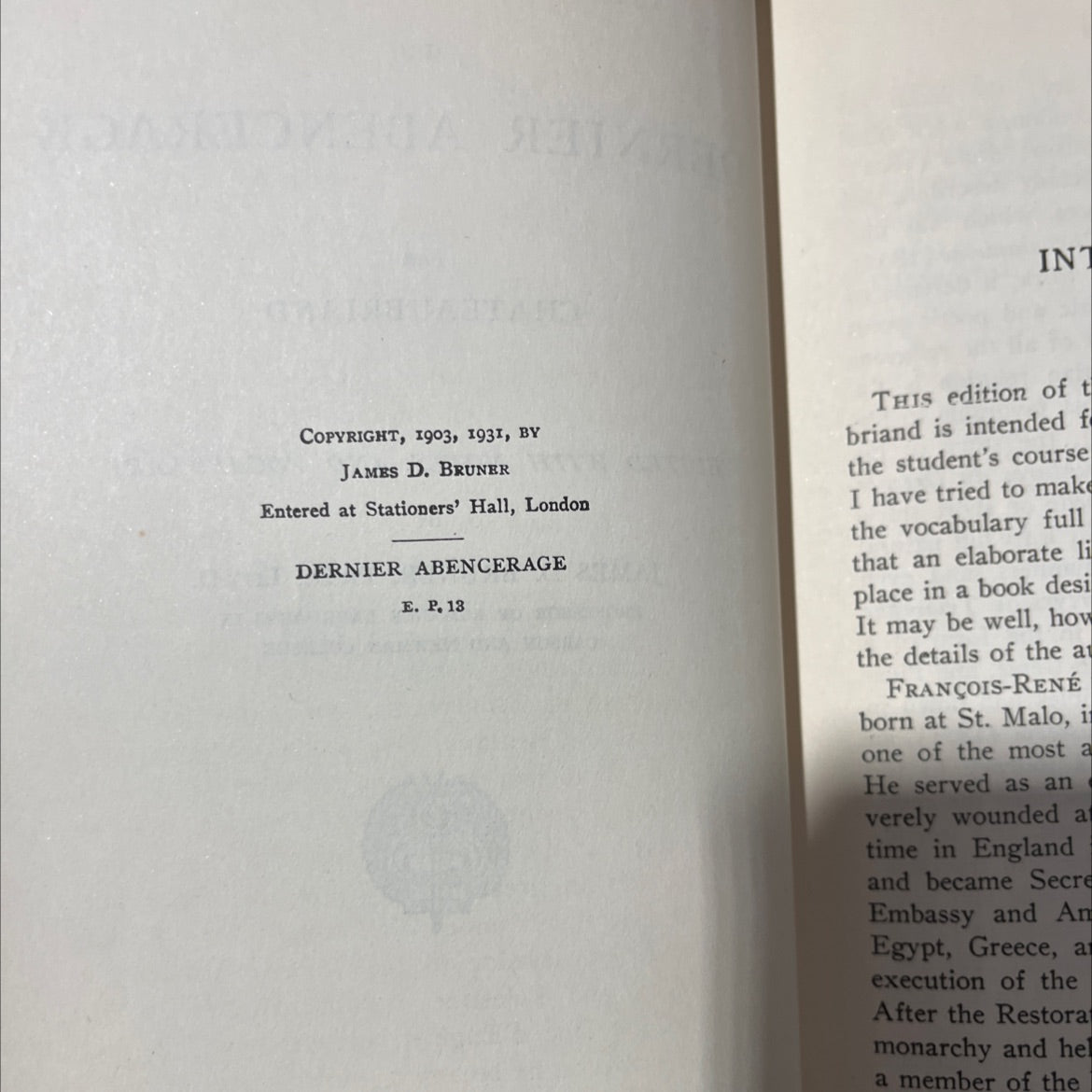 the adventures of the last abencerage book, by chateaubriand, 1931 Hardcover image 3