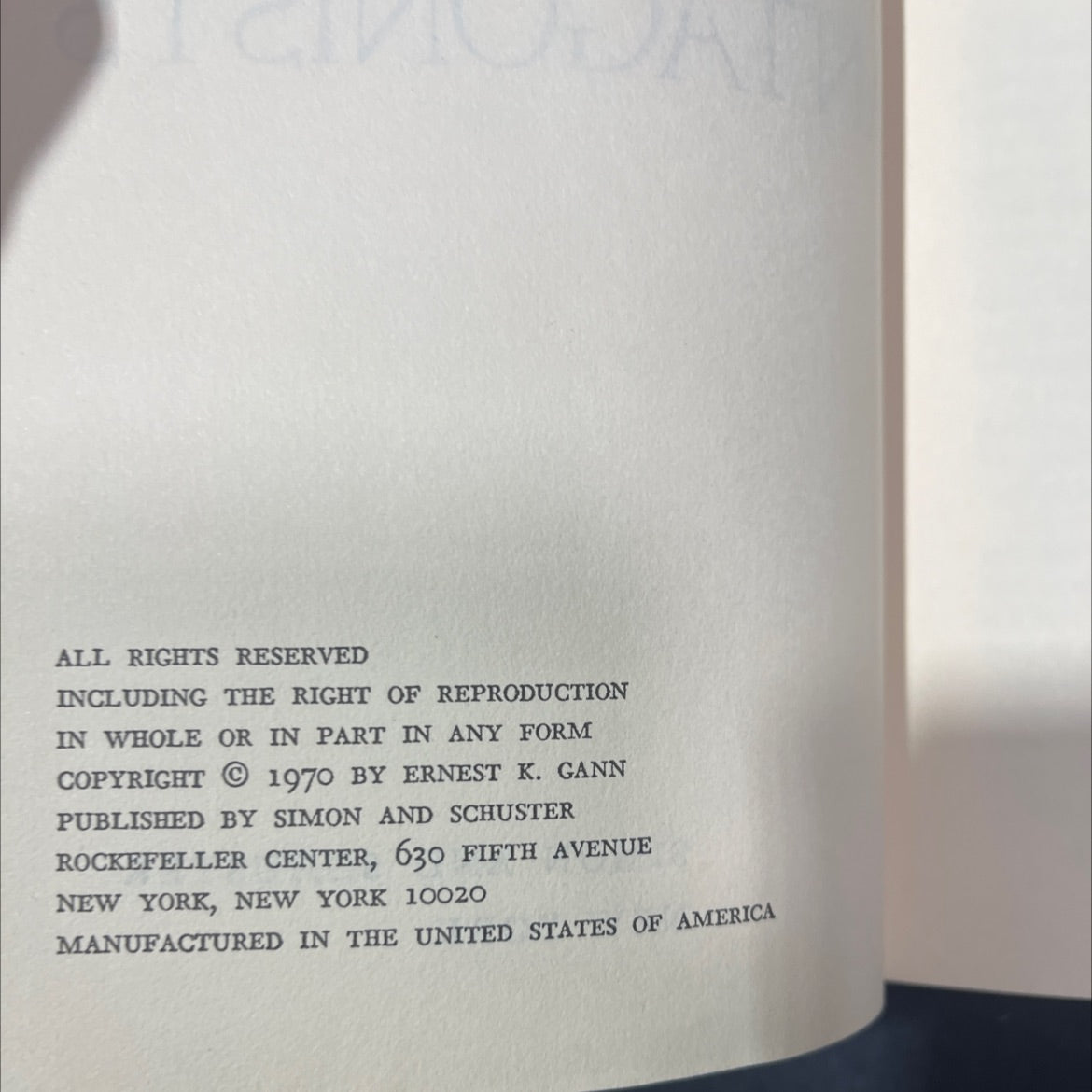 the antagonists book, by ernest k. gann, 1970 Hardcover image 3