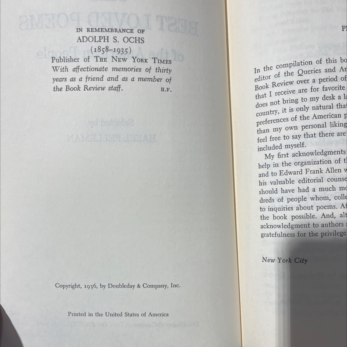 the best loved poems of the american people book, by hazel felleman, 1936 Hardcover image 3