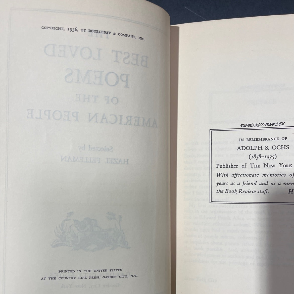 the best loved poems of the american people book, by hazel felleman, 1936 Hardcover image 3