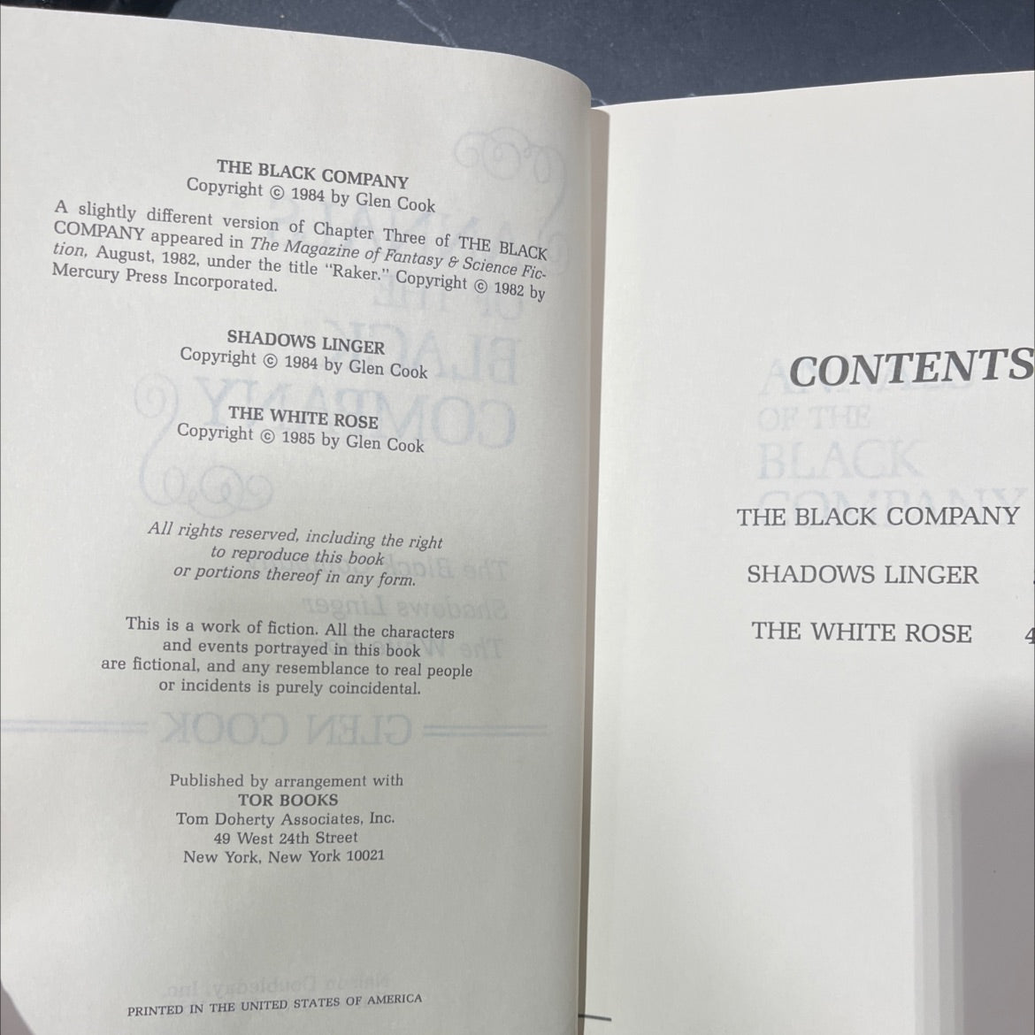 the black company book, by Glen Cook, 1985 Hardcover image 3
