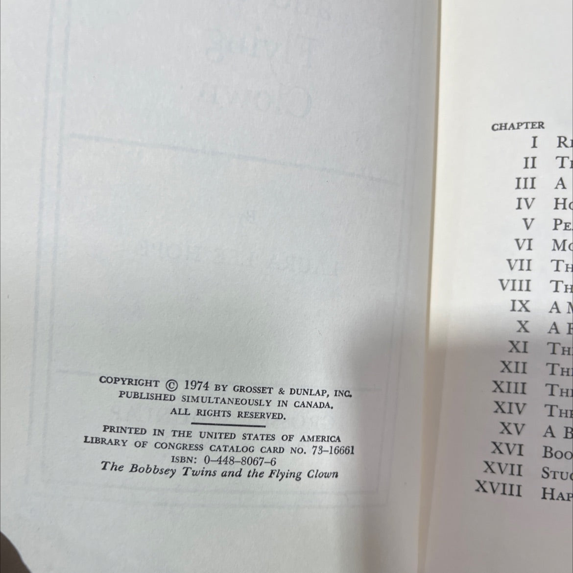 the bobbsey twins and the flying clown book, by laura lee hope, 1974 Hardcover image 3