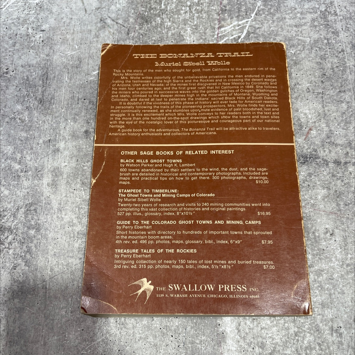 the bonanza trail ghost towns and mining camps of the west book, by muriel sibell wolle, 1953 Paperback image 4