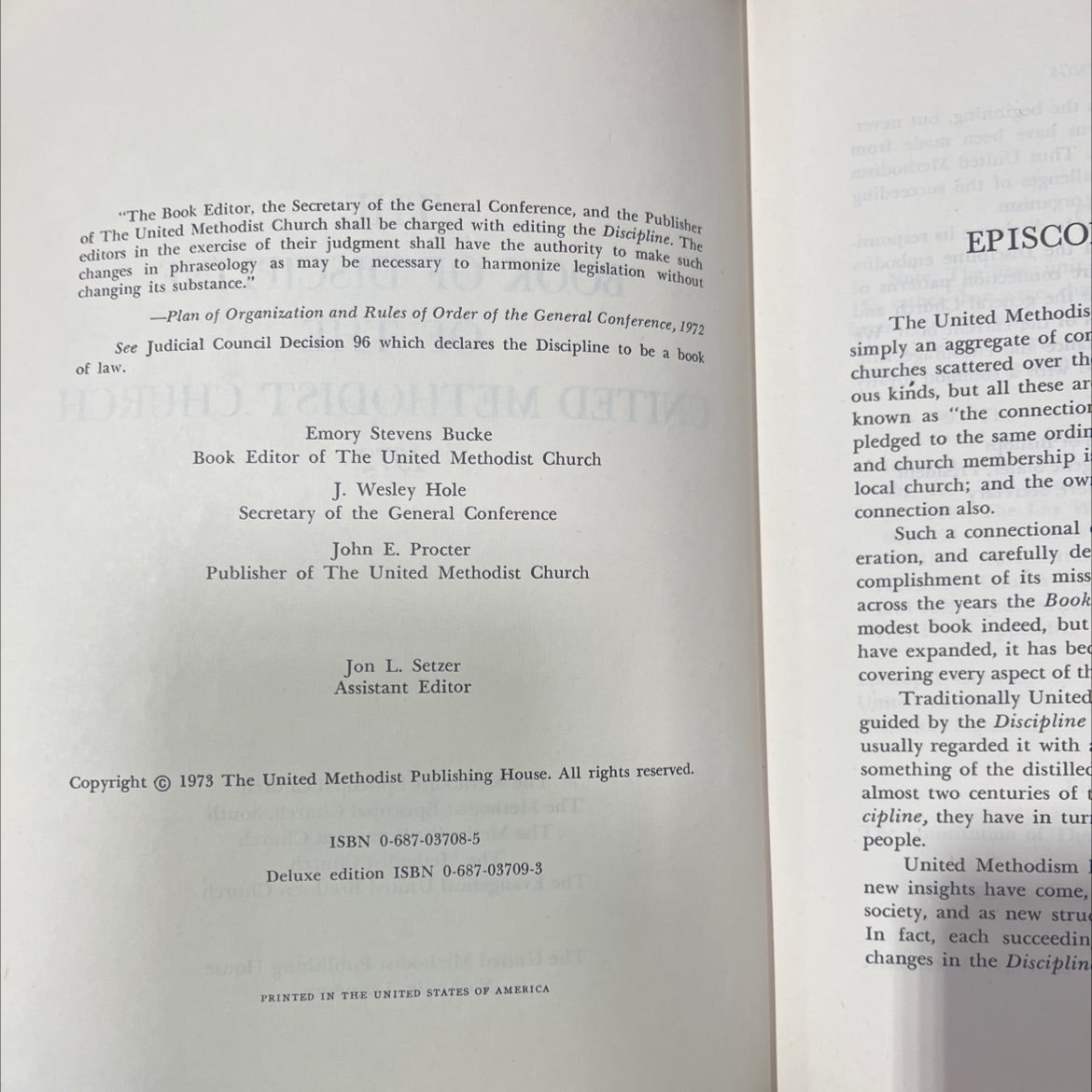 the book of discipline of the united methodist church book, by emory stevens bucke, 1973 Hardcover image 3