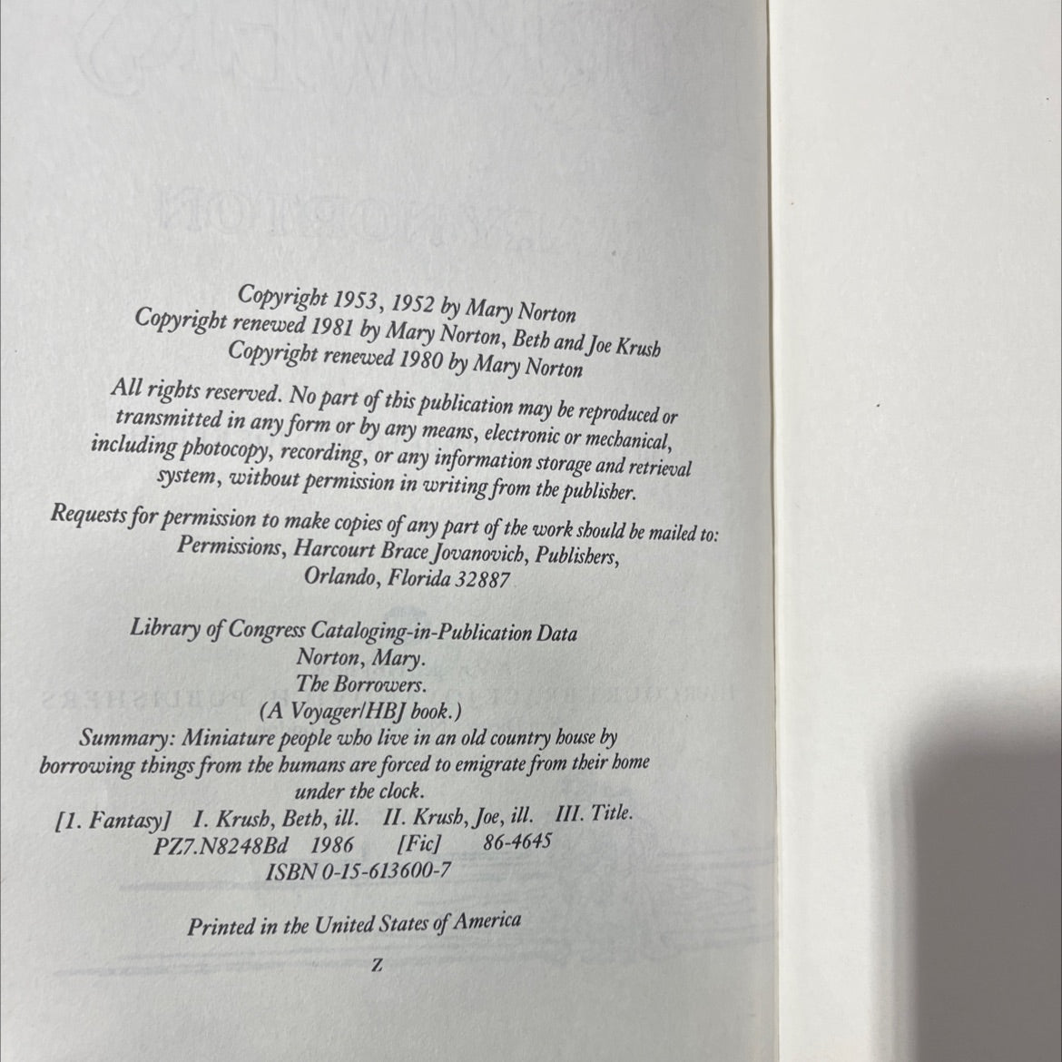 the borrowers book, by mary norton, 1981 Hardcover image 3