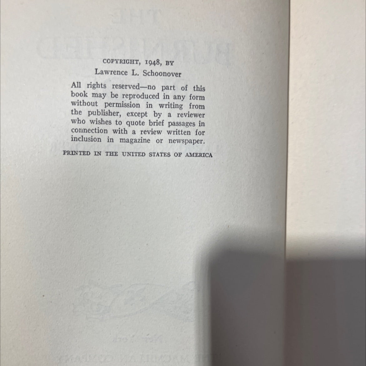 the burnished blade book, by lawrence schoonover, 1948 Hardcover image 3