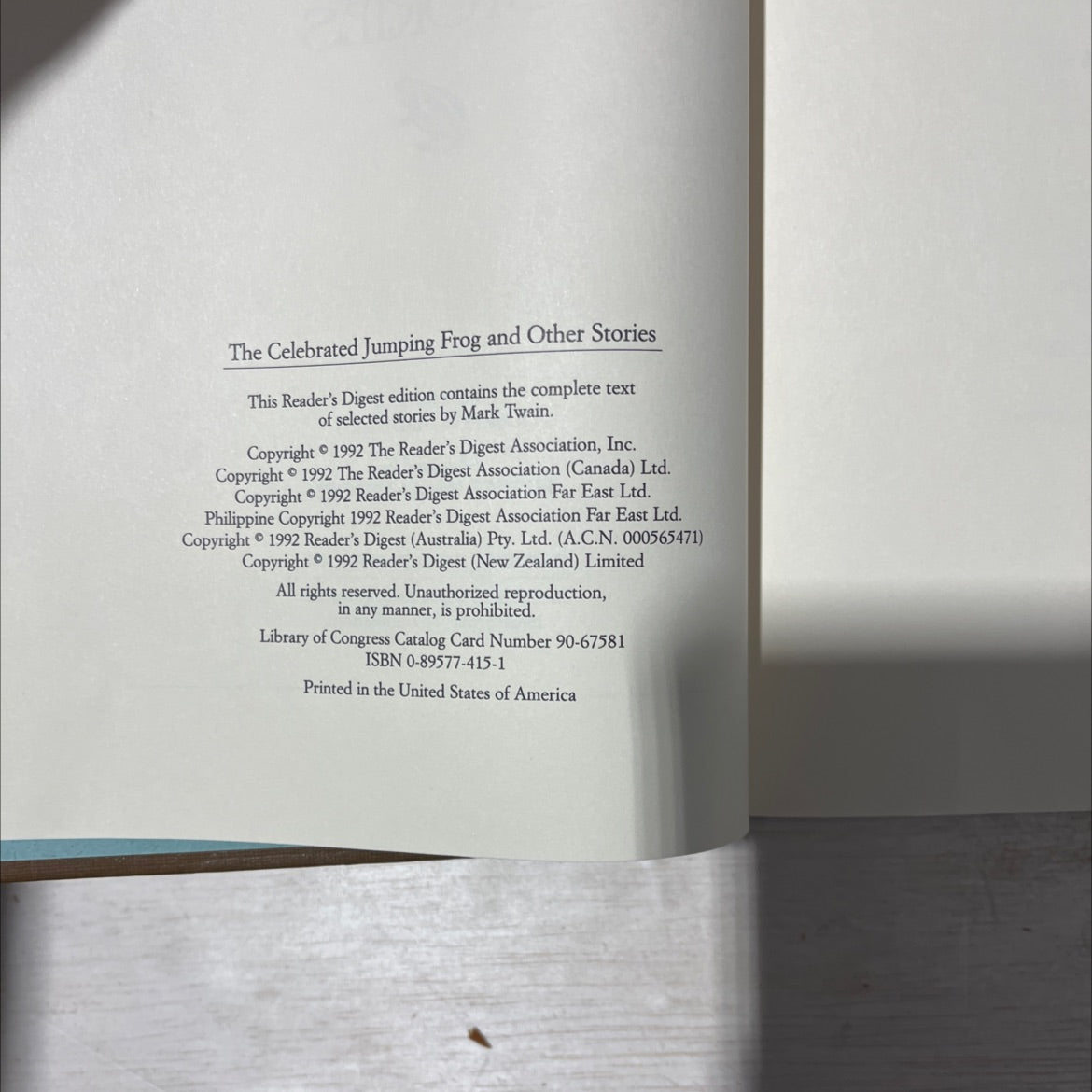 the celebrated jumping frog and other stories book, by mark twain, 1992 Hardcover image 3