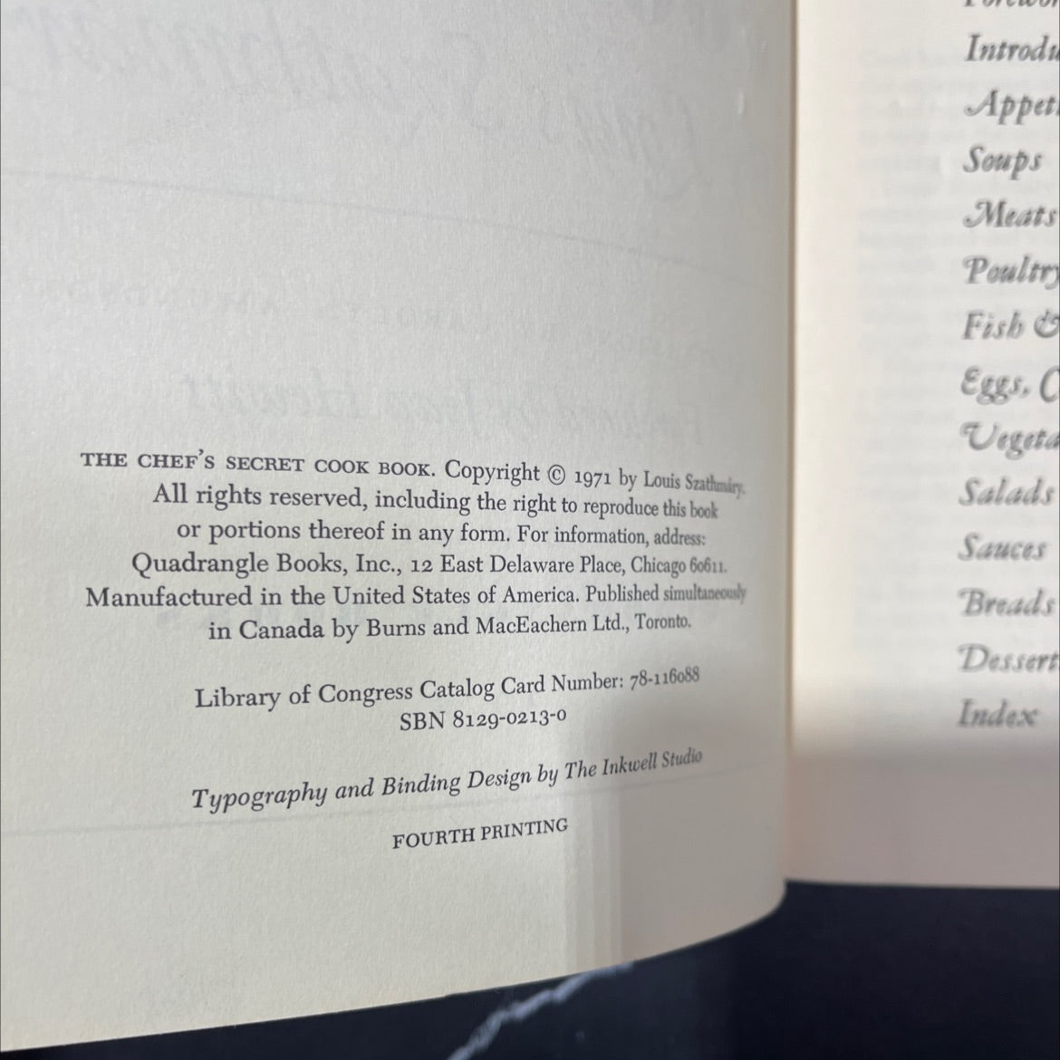 the chef's secret cook book book, by Louis Szathmáry, 1972 Hardcover, Vintage image 3