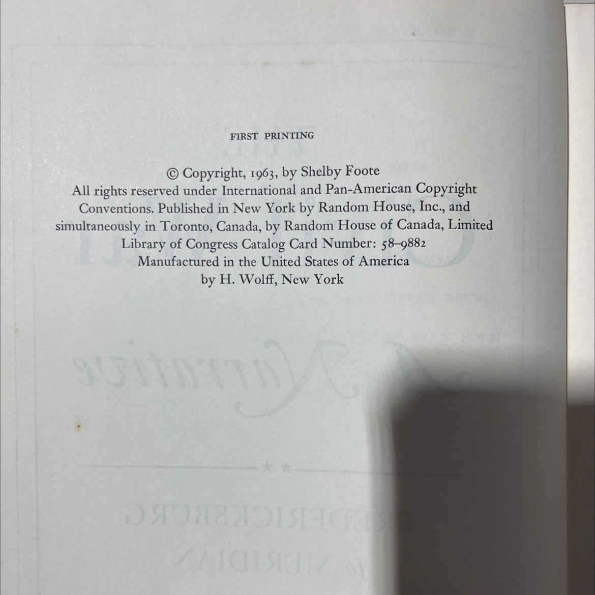 the civil war a narrative fredericksburg to meridian book, by shelby foote, 1963 Hardcover, First Edition, Vintage image 3