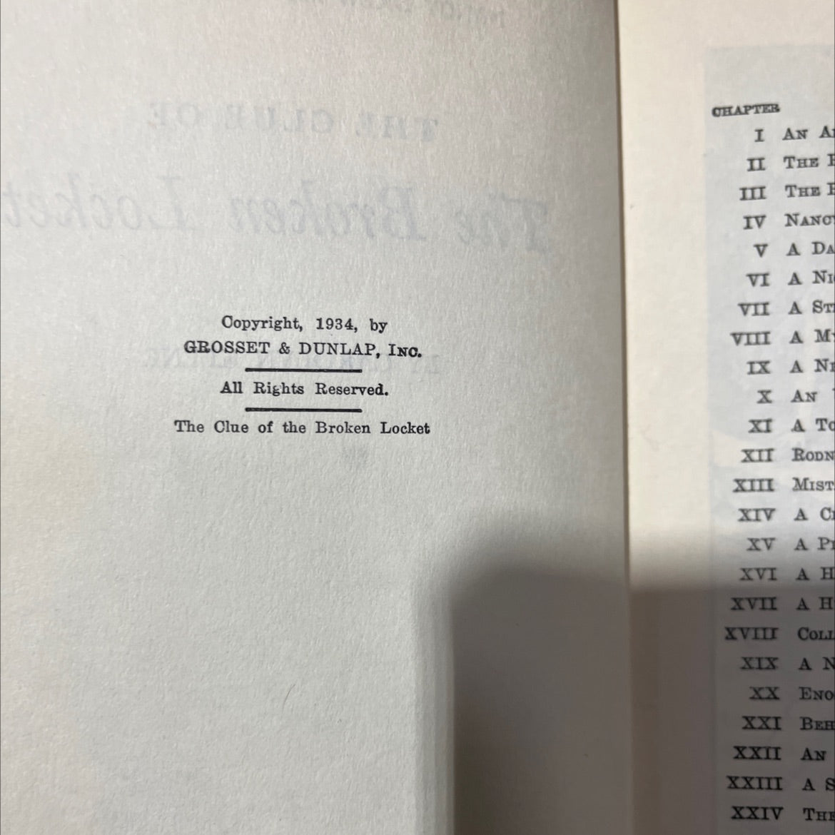 the clue of the broken locket book, by carolyn keene, 1934 Hardcover image 3