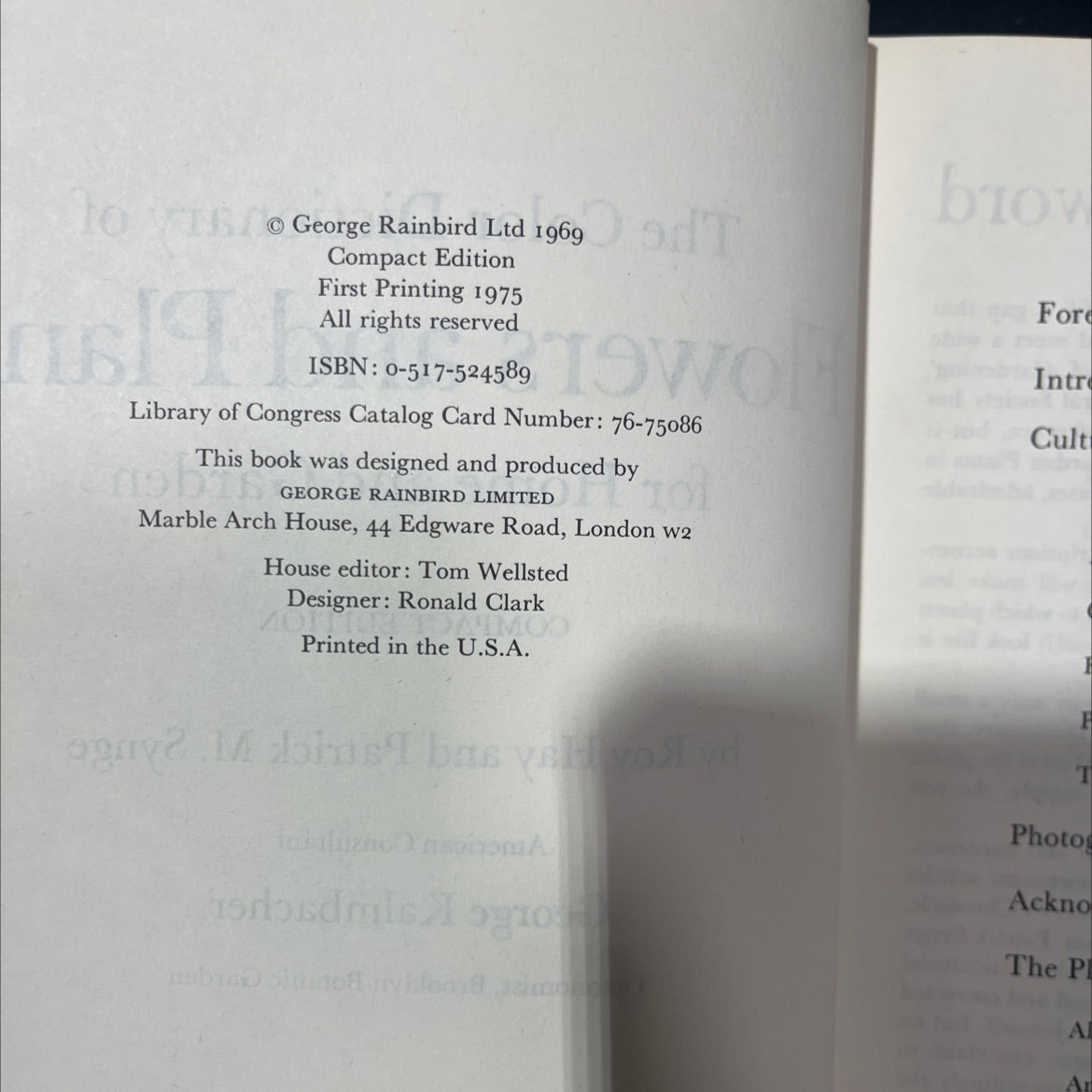 the color dictionary of flowers and plants for home and garden compact edition book, by Roy Hay and Patrick M. Synge, image 3