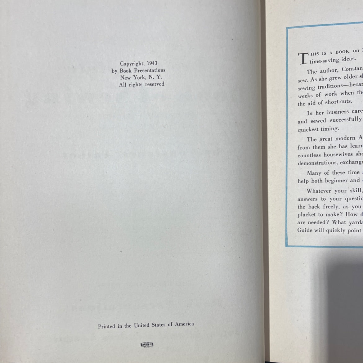 the complete book of sewing dressmaking and sewing for the home made easy book, by Constance Talbot, 1943 Hardcover image 3