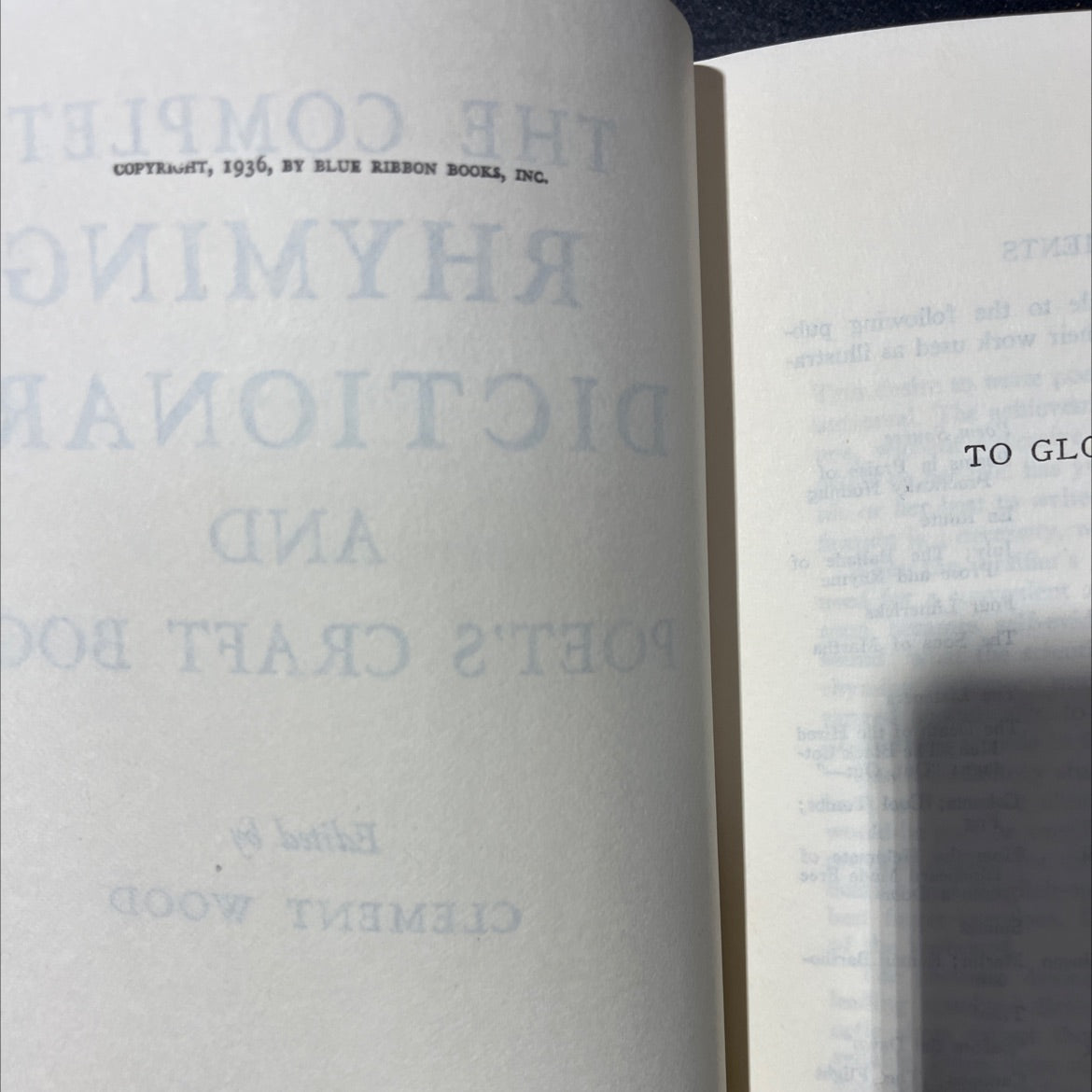 the complete rhyming dictionary and poet's craft book book, by clement wood, 1936 Hardcover image 3