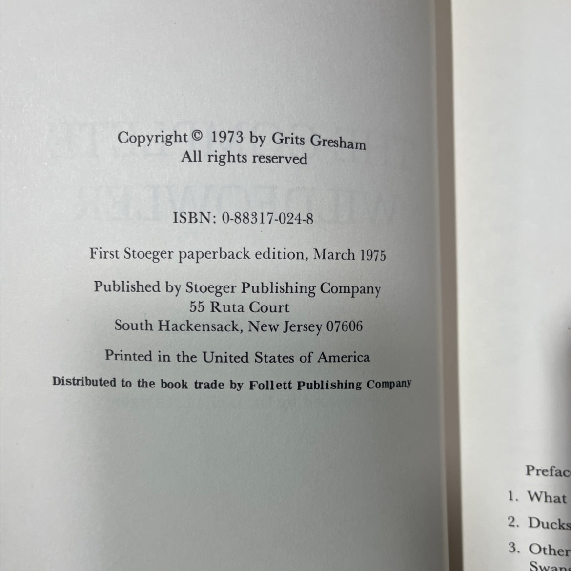 the complete wildfowler book, by Grits Gresham, 1973 Paperback image 3