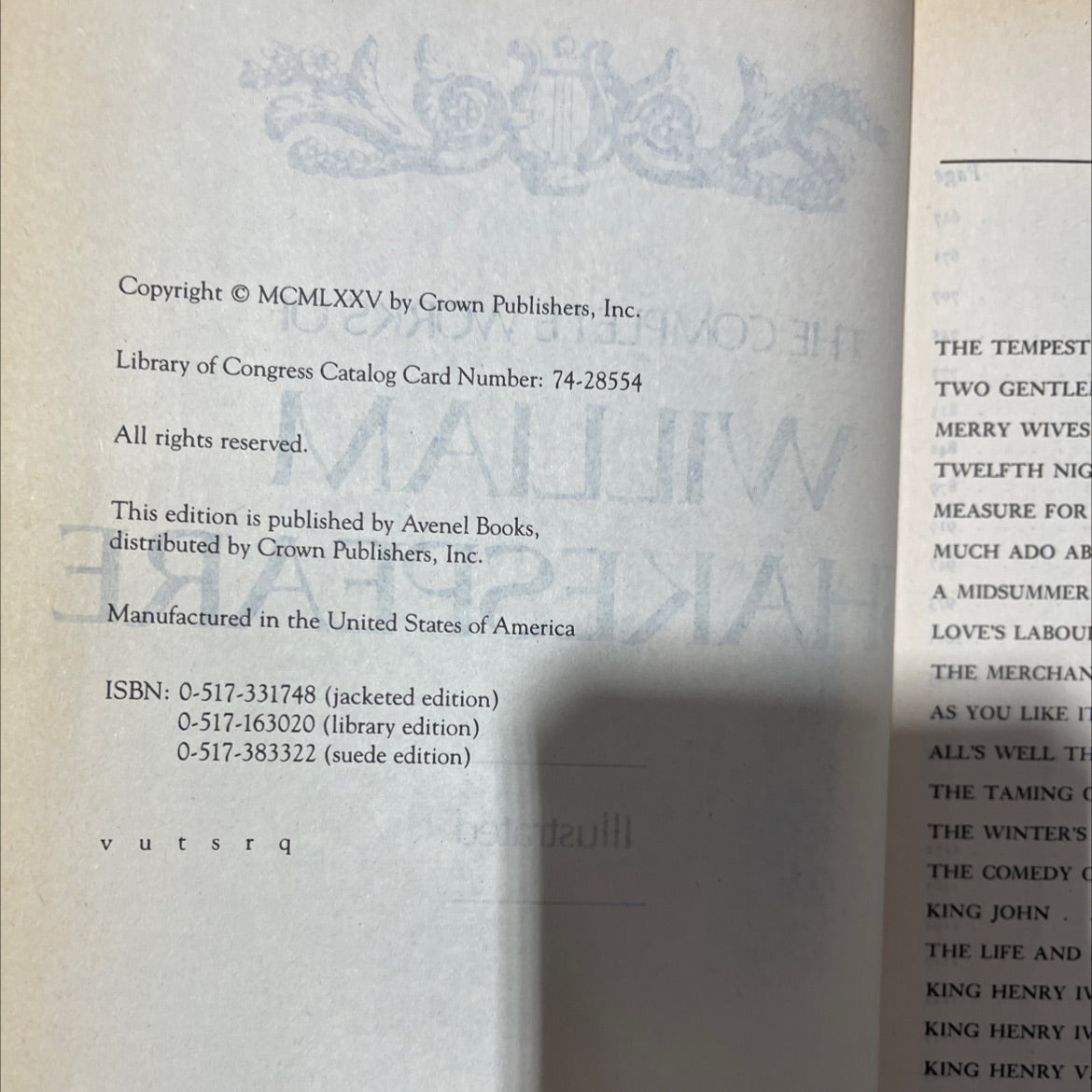 the complete works of william shakespeare book, by william shakespeare, 1975 Hardcover image 3