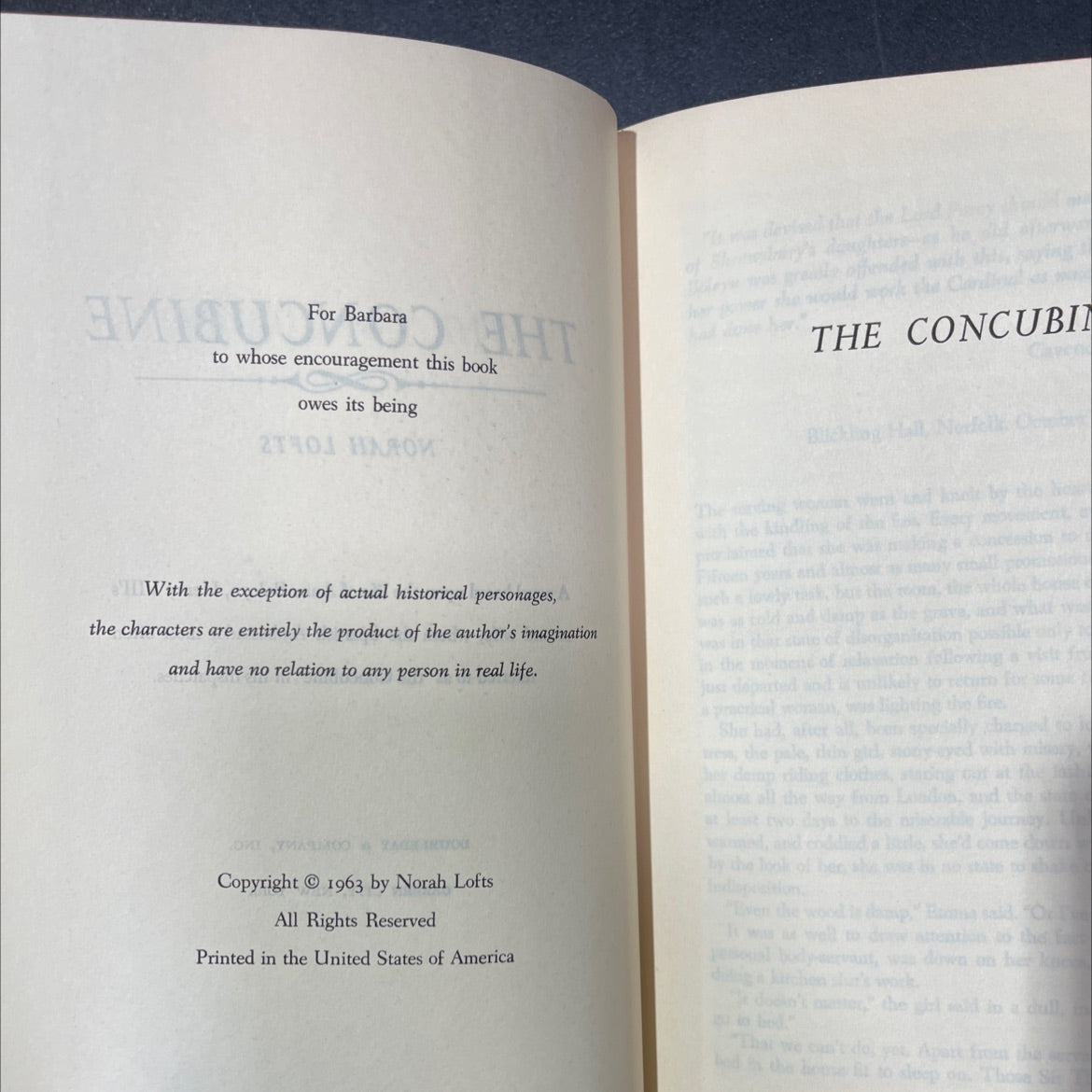 the concubine book, by norah lofts, 1963 Hardcover image 3