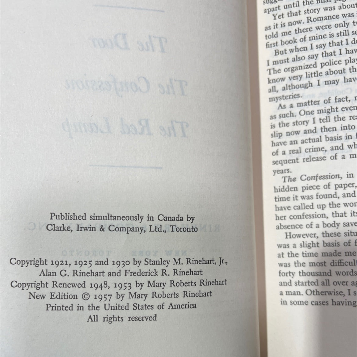 the confession book, by mary roberts rinehart, 1957 Hardcover image 3