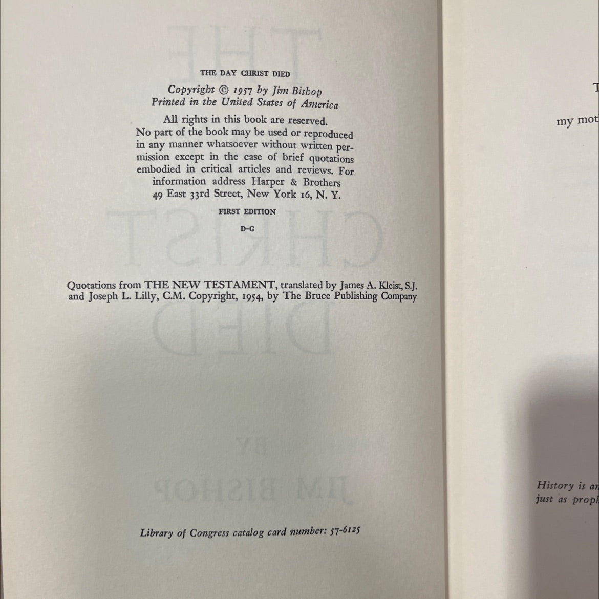 the day christ died book, by jim bishop, 1957 Hardcover, First Edition, Vintage image 3