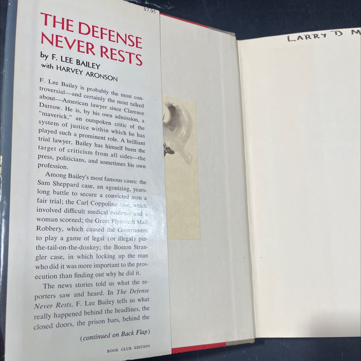 the defense never rests book, by f. lee bailey with harvey aronson, 1971 Hardcover image 4