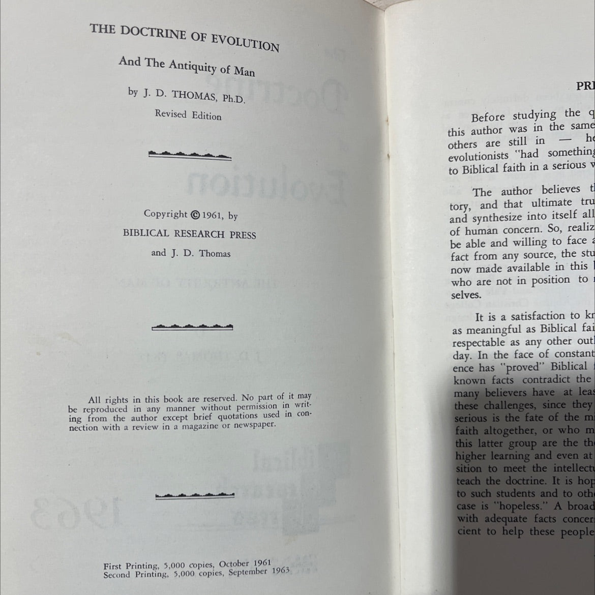the doctrine of evolution and the antiquity of man book, by j. d. thomas, 1963 Paperback, Vintage image 3