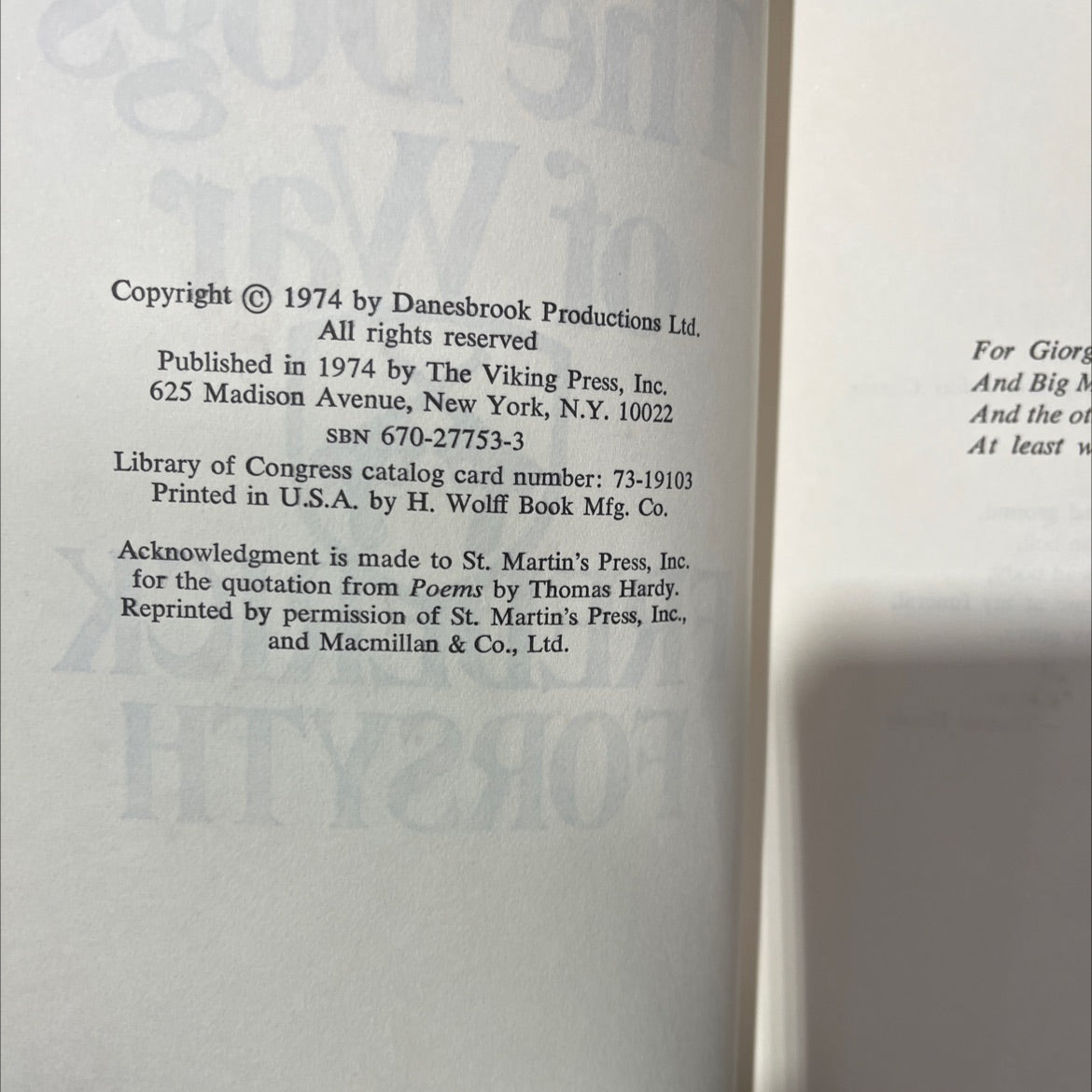 the dogs of war book, by frederick forsyth, 1974 Hardcover image 3