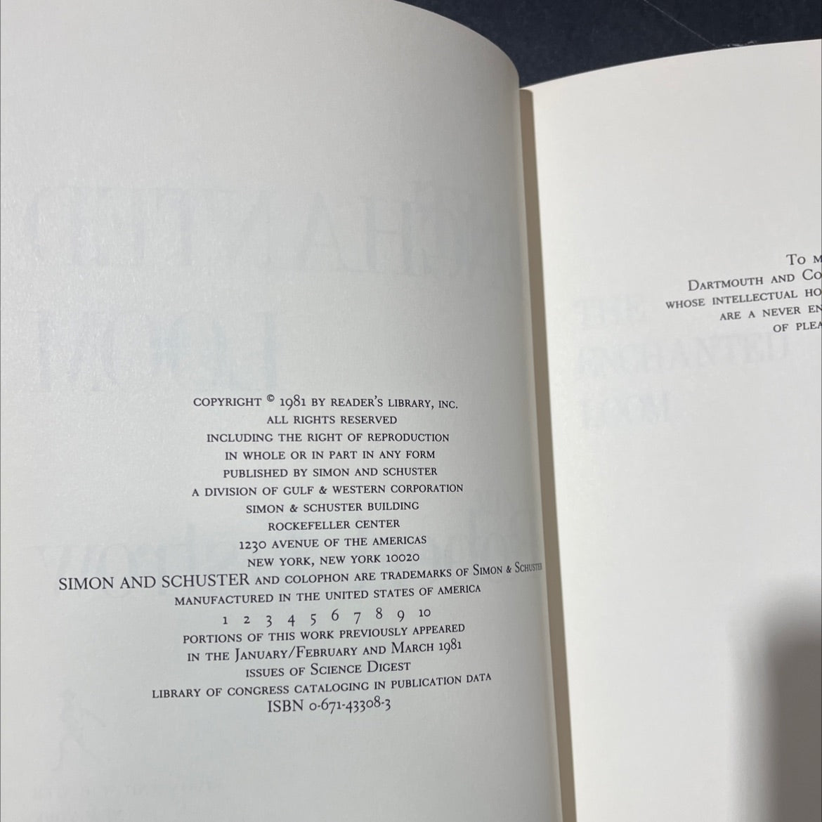 the enchanted loom mind in the universe book, by robert jastrow, 1981 Hardcover image 3