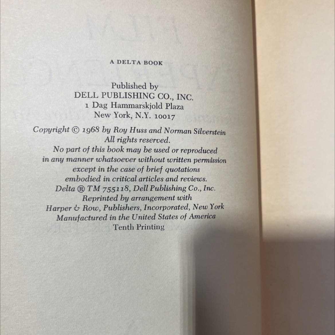 the film experience elements of motion picture art book, by roy huss and norman silverstein, 1968 Paperback image 3