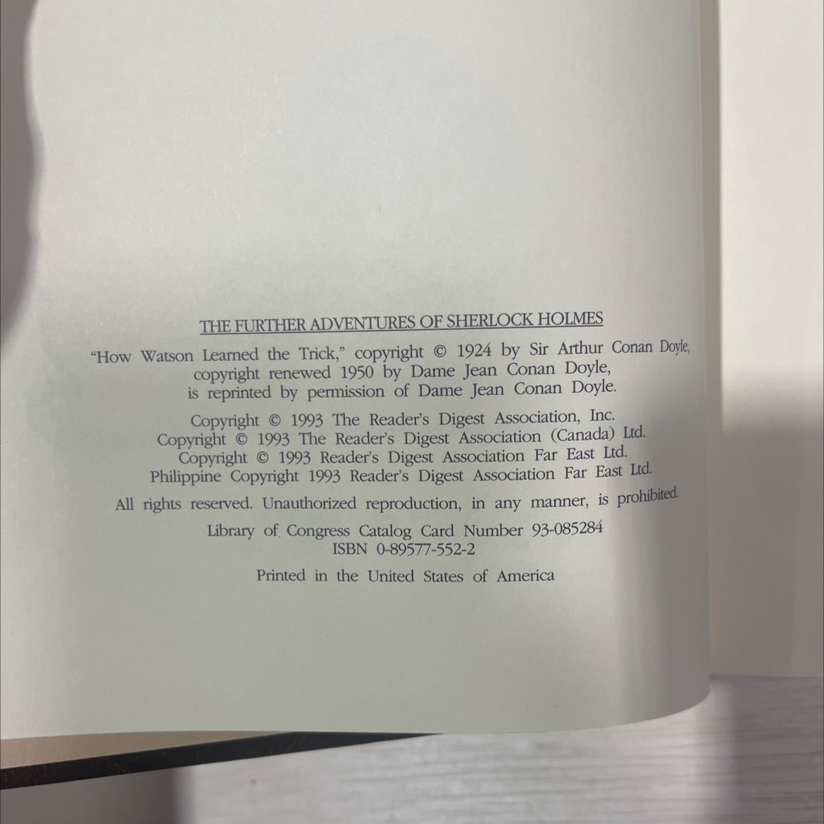 the further adventures of sherlock holmes book, by sir arthur conan doyle, 1993 Leather image 3