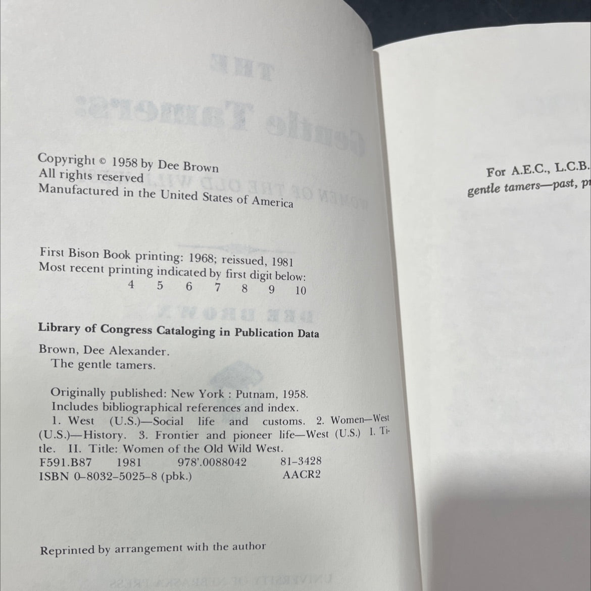 the gentle tamers: women of the old wild west book, by dee brown, 1981 Paperback image 3