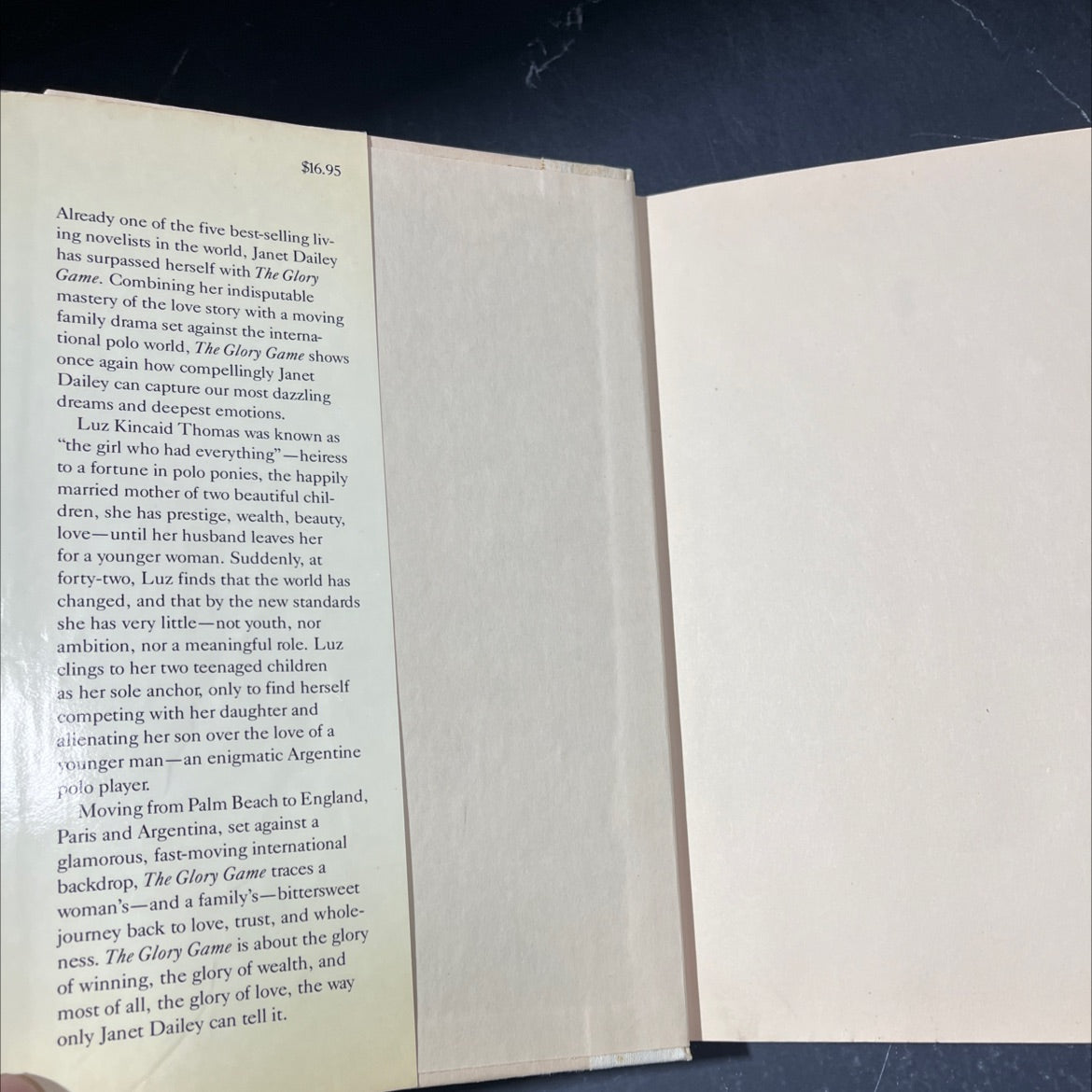 the glory game book, by janet dailey, 1985 Hardcover image 4