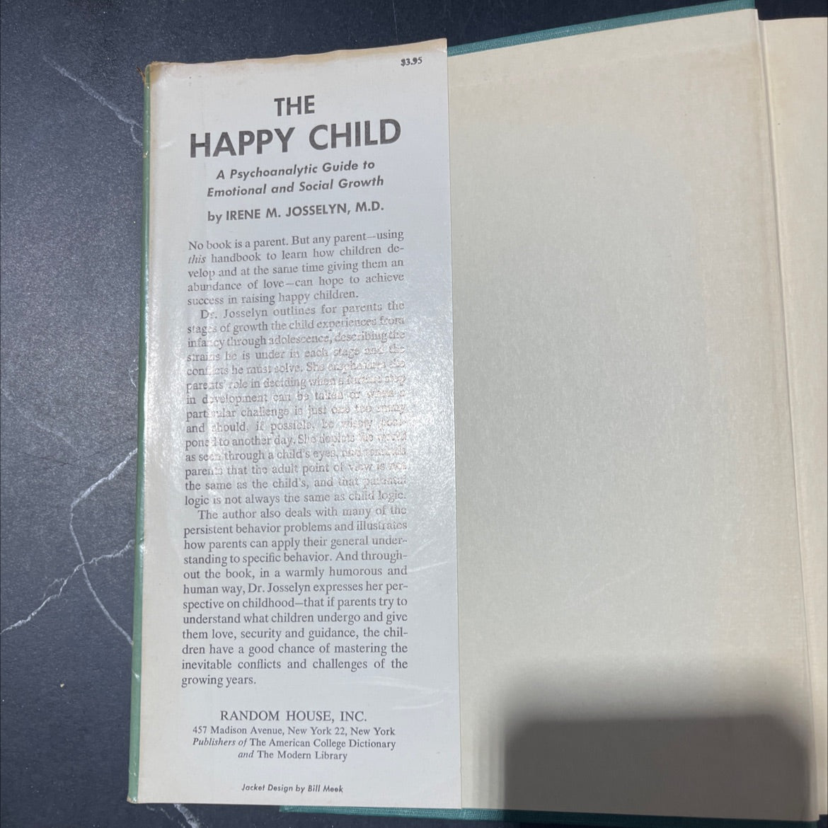 the happy child a psychoanalytic guide to emotional and social growth book, by irene milliken josselyn, 1955 Hardcover image 4