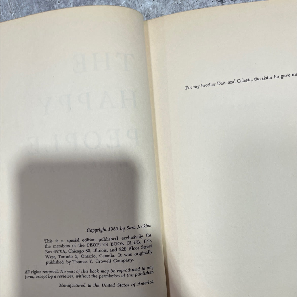 the happy people book, by sara jenkins, 1953 Hardcover image 3