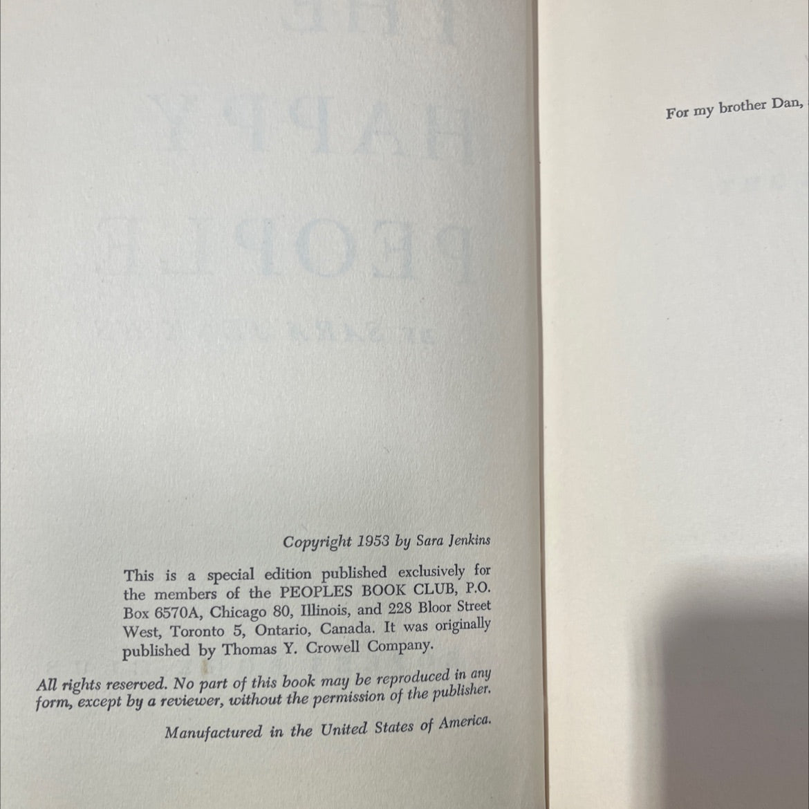 the happy people book, by sara jenkins, 1953 Hardcover image 3