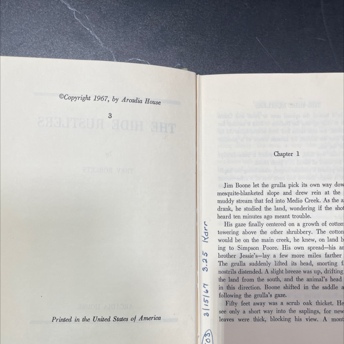 the hide rustlers book, by trev roberts, 1967 Hardcover image 3