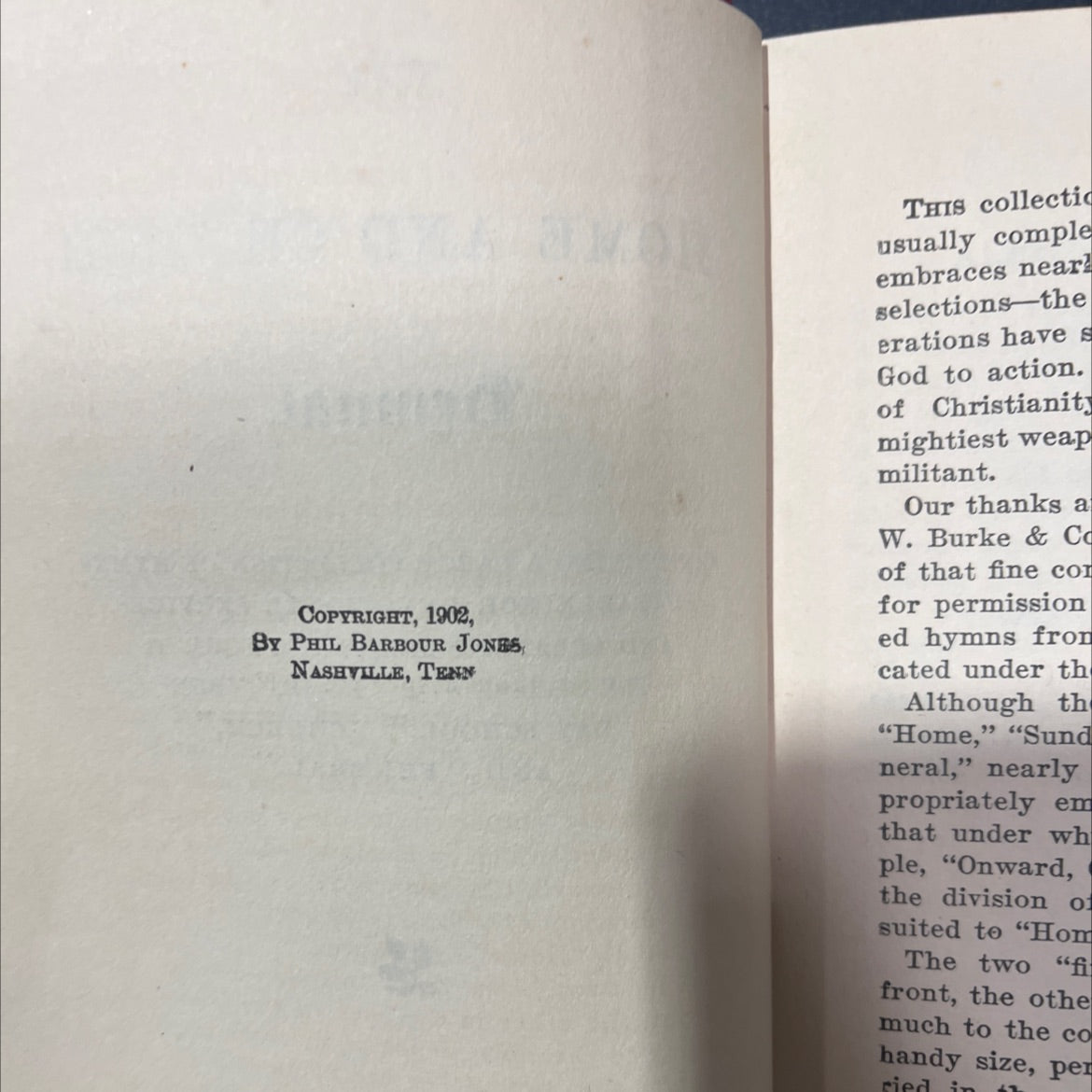 the home and church dymnal book, by phil barbour jones, 1902 Hardcover image 3