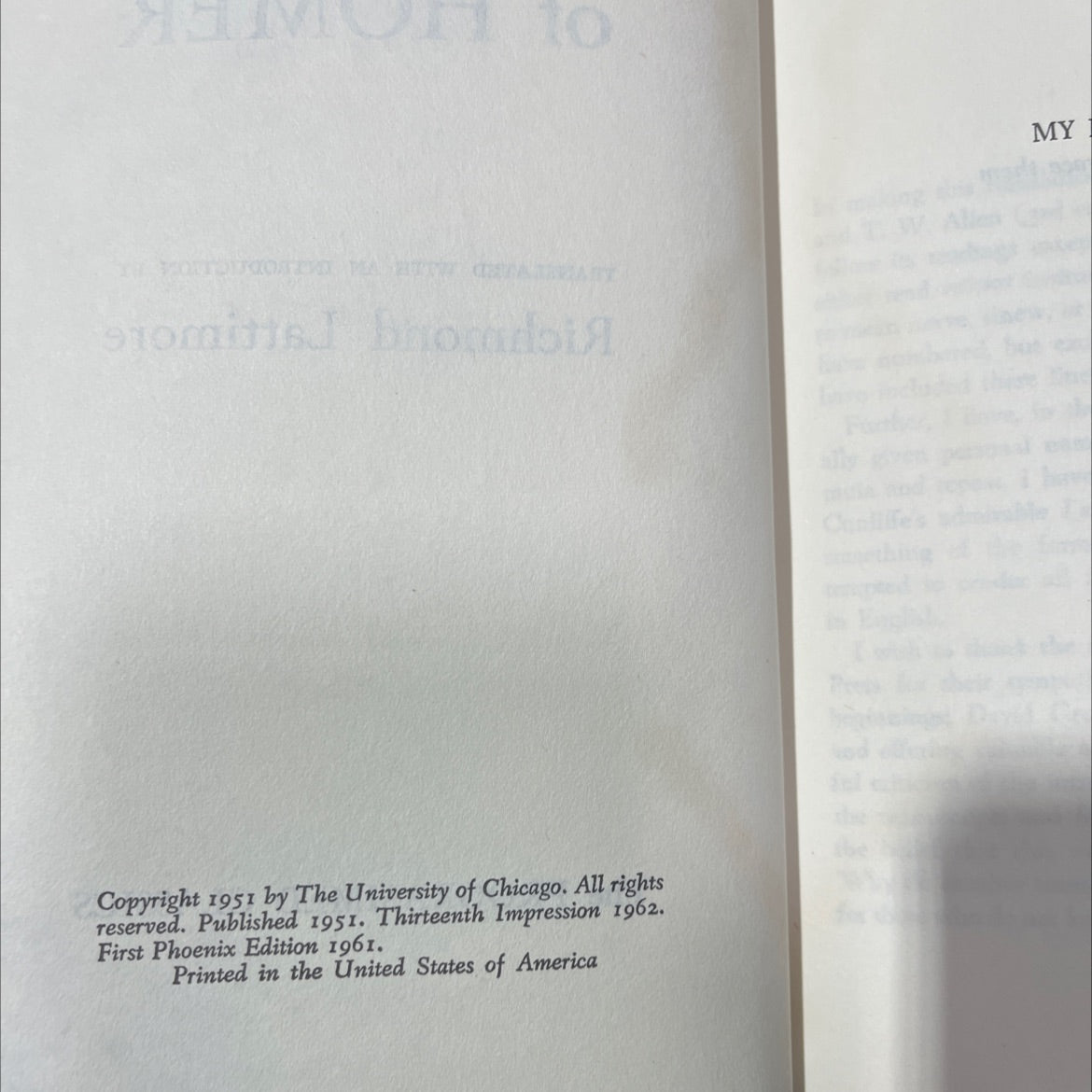 the iliad book, by homer, 1962 Hardcover image 3