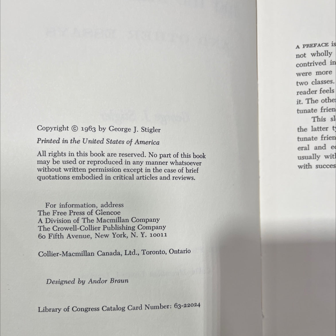 the intellectual and the market place and other essays book, by George J. Stigler, 1963 Hardcover image 3