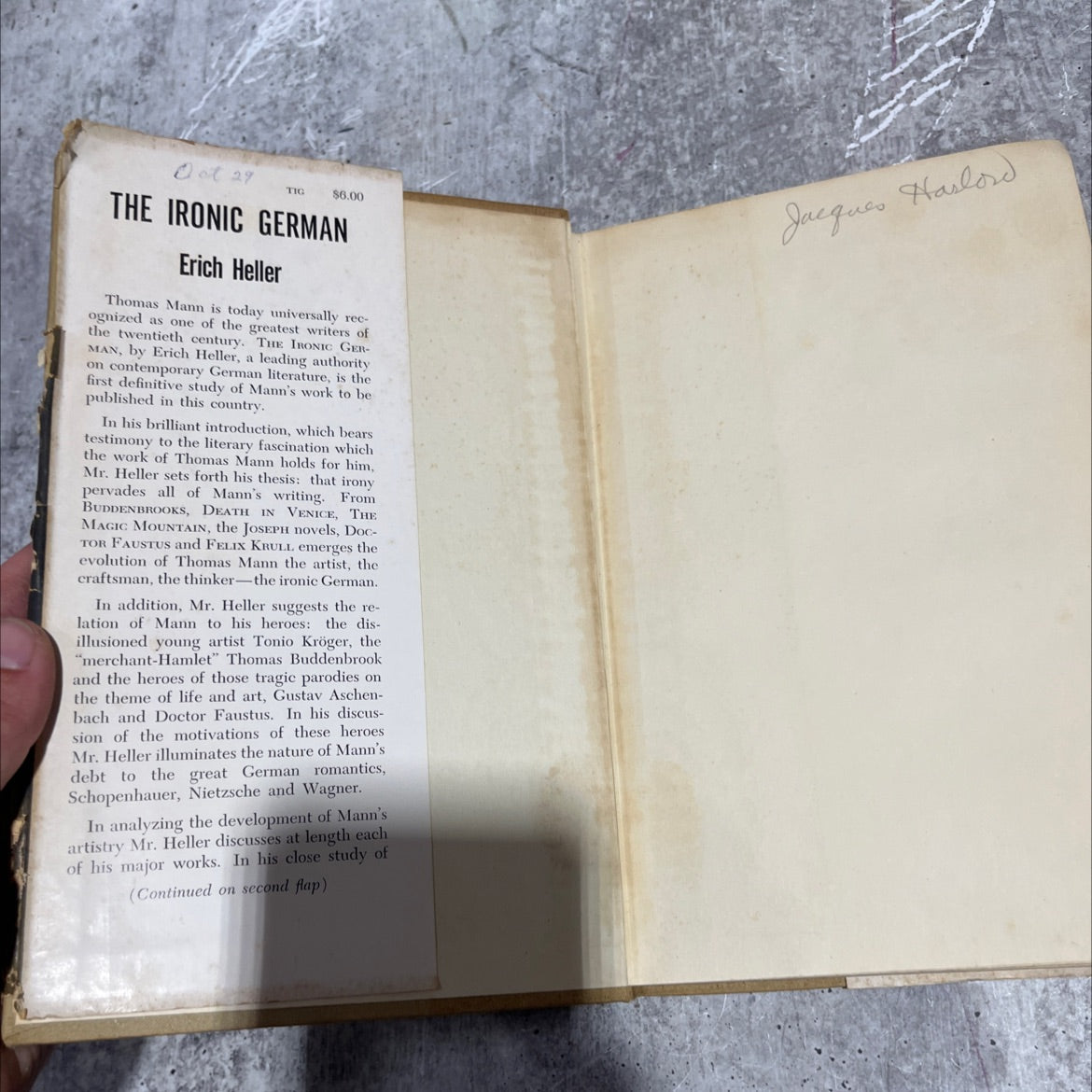 the ironic german a study of thomas mann book, by erich heller, 1958 Hardcover image 4